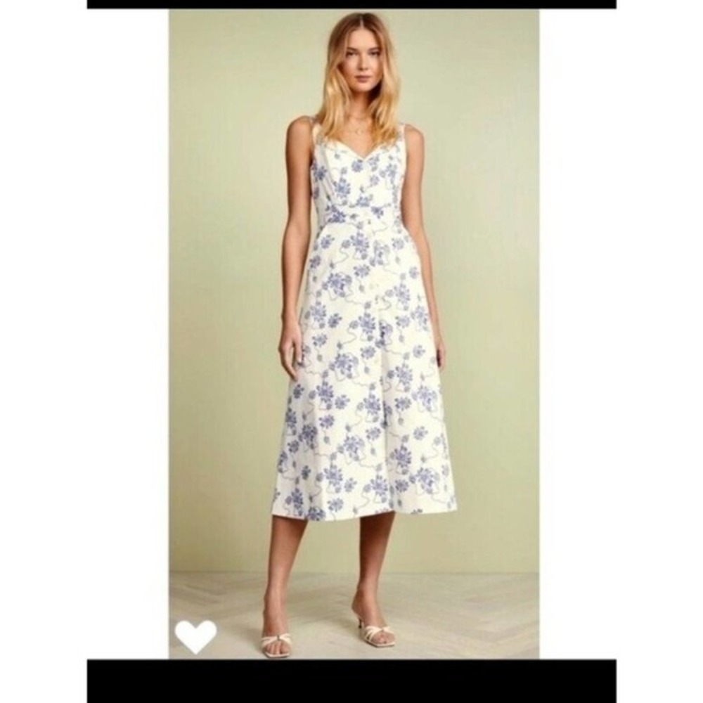 Equipment Femme Womens Oleisa Blue Floral Button-Down Midi Dress 2 BHFO 1218